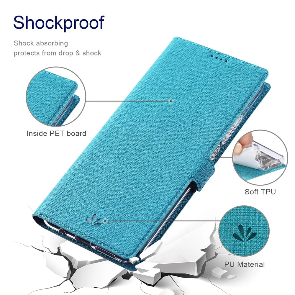 VILI DMK Series for Samsung Galaxy S24 Ultra Wallet Case PU Leather Folio Phone Cover - Blue - 4