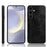 For Samsung Galaxy S24+ Cell Phone Case Cowhide Texture Shock Absorbing Cover - Black - 6