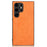 For Samsung Galaxy S24 Ultra Case PU Leather Coated PC+TPU Stitching Line Smart Phone Cover - Orange - 2