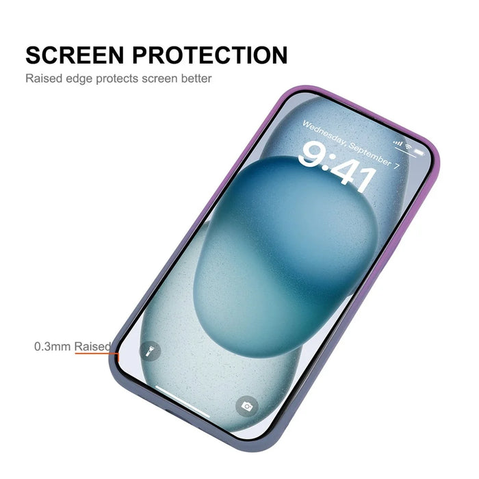 ENAKY HAT PRINCE For iPhone 13 Pro Max Magnetic Case Dual Color Silicone Phone Cover - Purple+Blue - 3