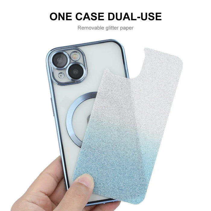 ENAKY HAT PRINCE For iPhone 15 Plus Magnetic Phone Case Tempered Glass Lens Protector  - Blue - 2