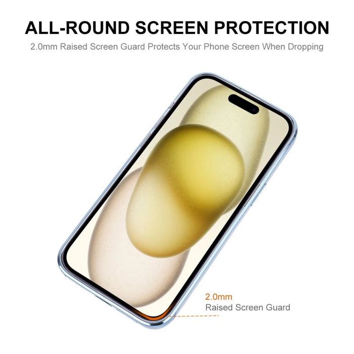 ENAKY HAT PRINCE For iPhone 15 Plus Magnetic Phone Case Tempered Glass Lens Protector  - Blue - 4