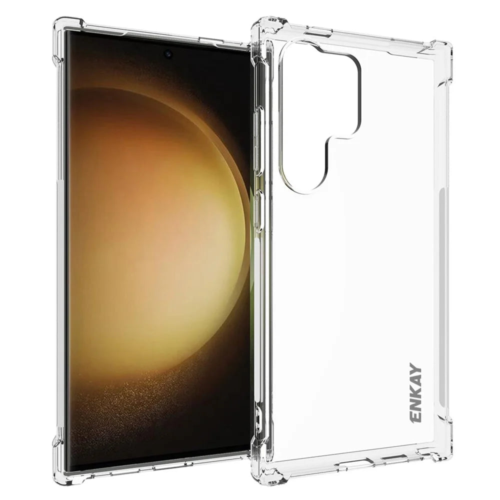 ENKAY HAT PRINCE For Samsung Galaxy S24 Ultra HD Clear Case Anti-drop Thickened Corners Shell - 1