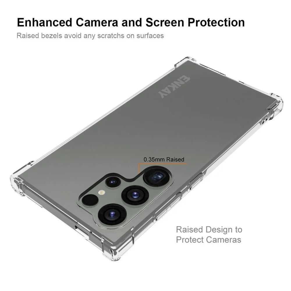 ENKAY HAT PRINCE For Samsung Galaxy S24 Ultra HD Clear Case Anti-drop Thickened Corners Shell - 3