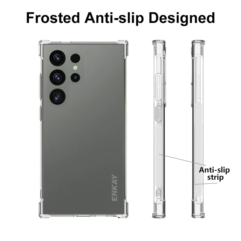 ENKAY HAT PRINCE For Samsung Galaxy S24 Ultra HD Clear Case Anti-drop Thickened Corners Shell - 4