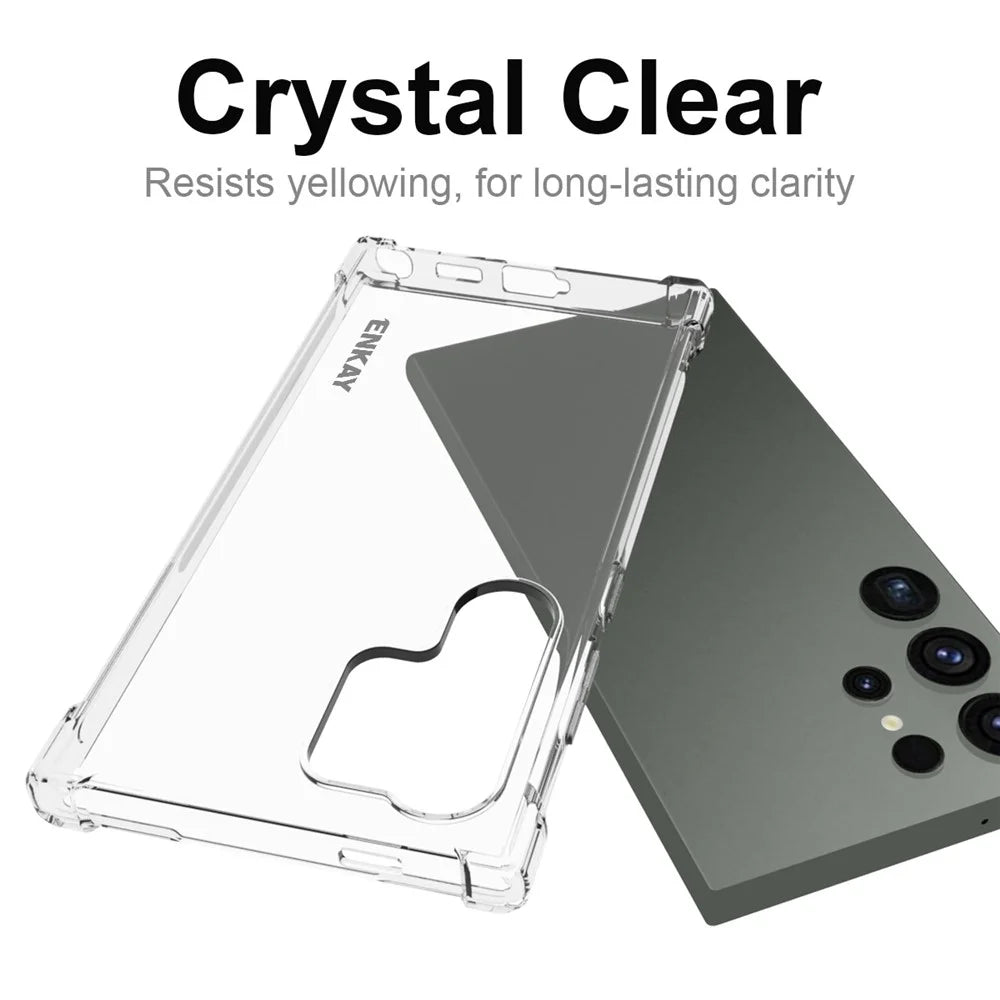 ENKAY HAT PRINCE For Samsung Galaxy S24 Ultra HD Clear Case Anti-drop Thickened Corners Shell - 5