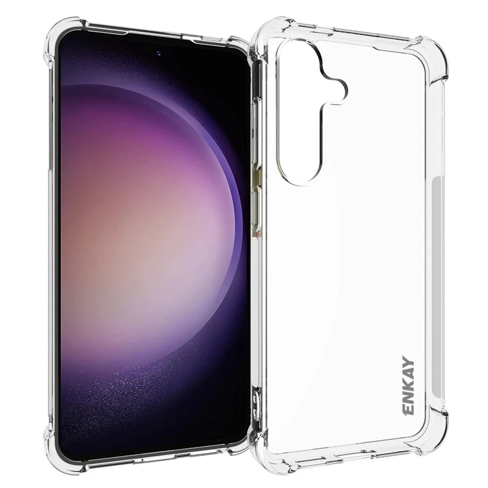 ENKAY HAT PRINCE For Samsung Galaxy S24+ Anti-Slip Phone Case Thickened Corners Shell HD Clear Cover - 1