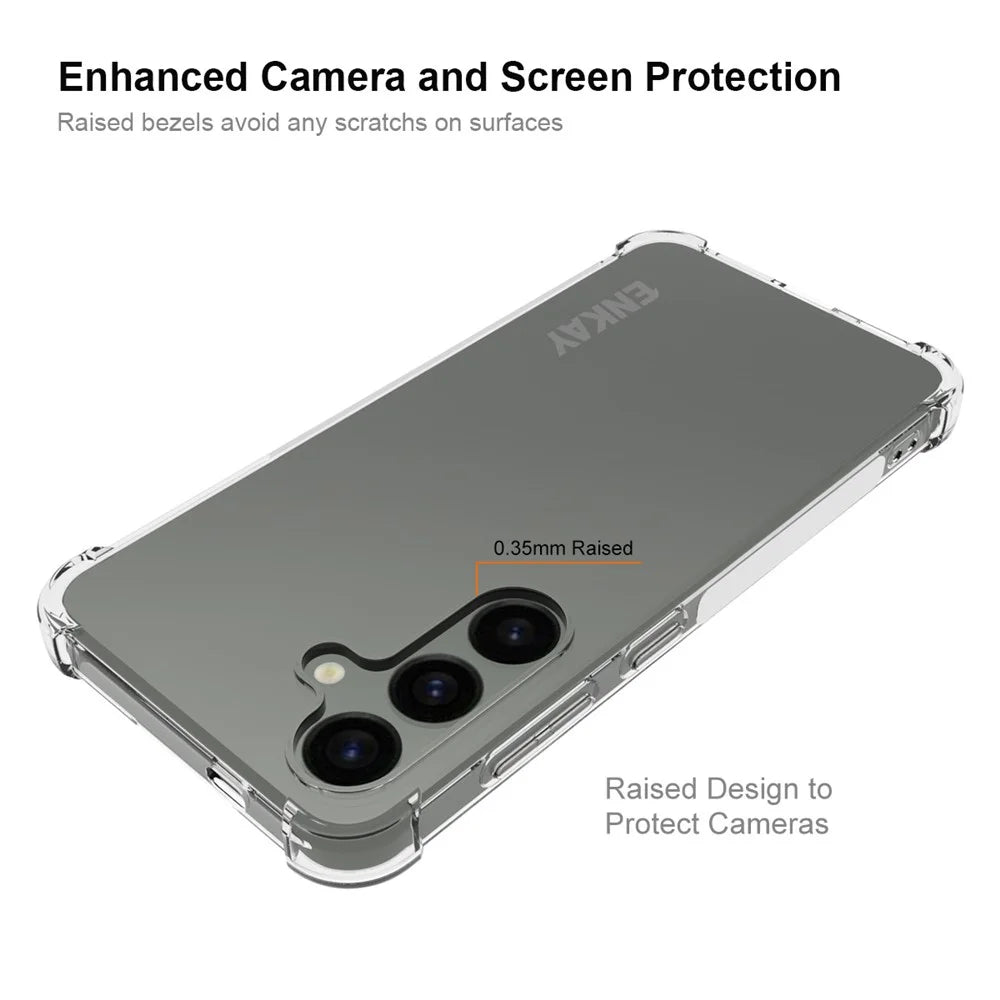 ENKAY HAT PRINCE For Samsung Galaxy S24+ Anti-Slip Phone Case Thickened Corners Shell HD Clear Cover - 3