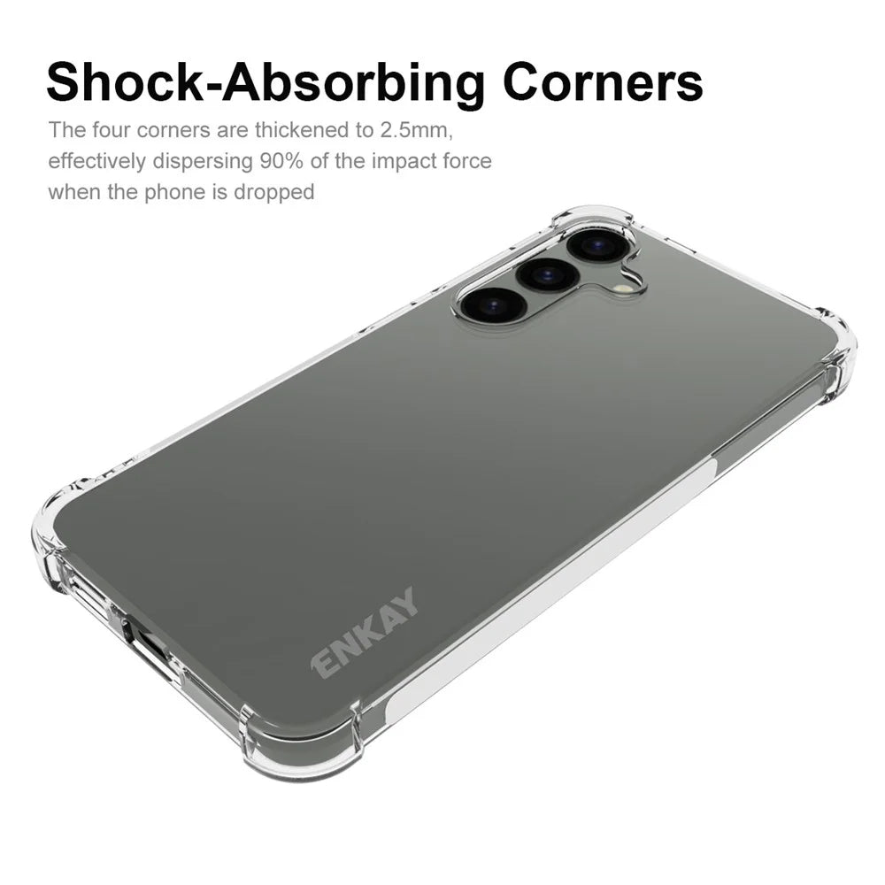 ENKAY HAT PRINCE For Samsung Galaxy S24 Cases Thickened Corners Phone Shell Clear Cell Phone Cover - 2
