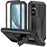 R-JUST For Samsung Galaxy S24+ Cell Phone Case PC+Silicone+Metal Kickstand Cover - Black - 1