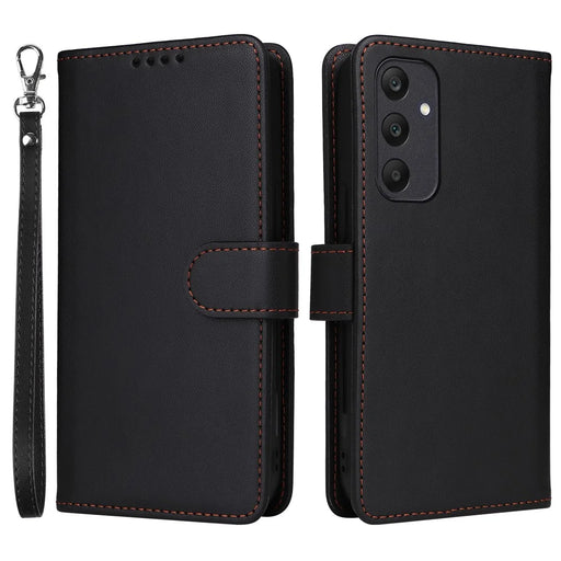 For Samsung Galaxy A25 5G (Global) (161mm) Magnetic Case BETOPNICE Detachable PU Leather Phone Cover with Strap - Black - 1