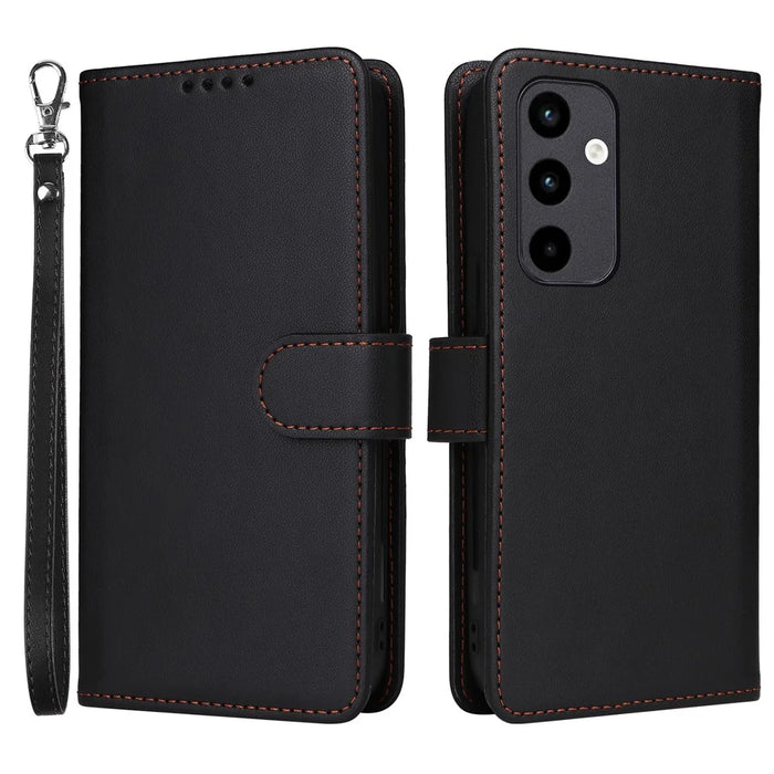 For Samsung Galaxy A35 5G Magnetic Case BETOPNICE Detachable PU Leather Phone Cover with Strap - Black - 1