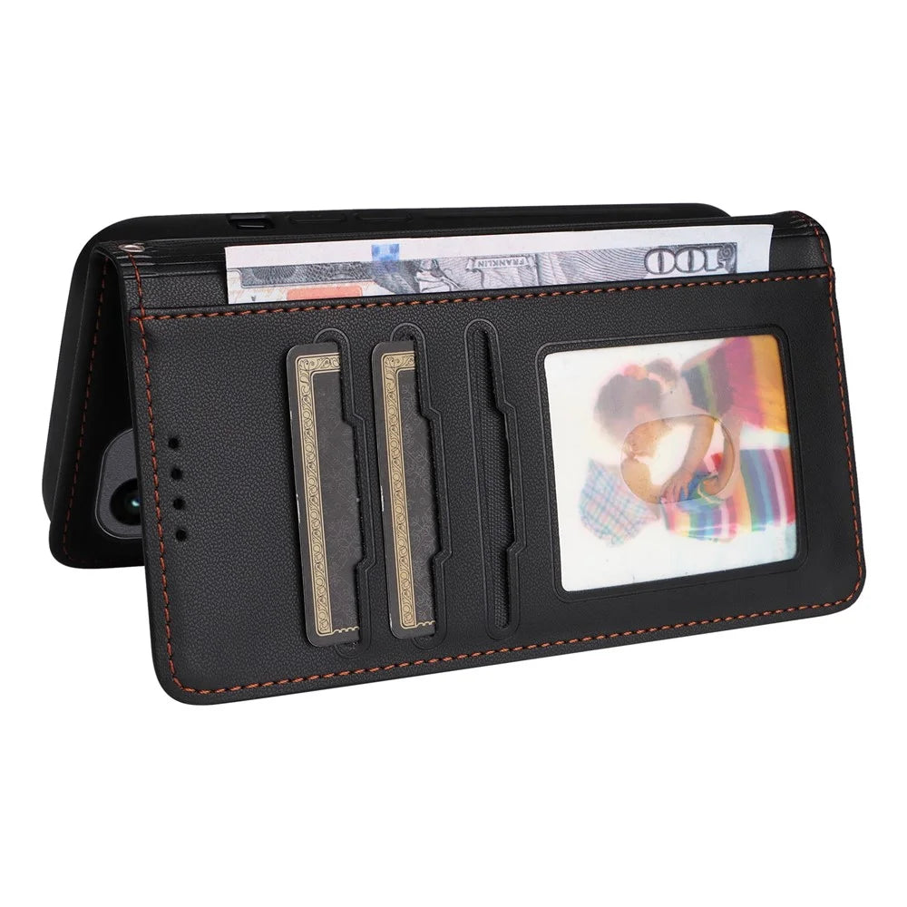 For Samsung Galaxy A35 5G Magnetic Case BETOPNICE Detachable PU Leather Phone Cover with Strap - Black - 5