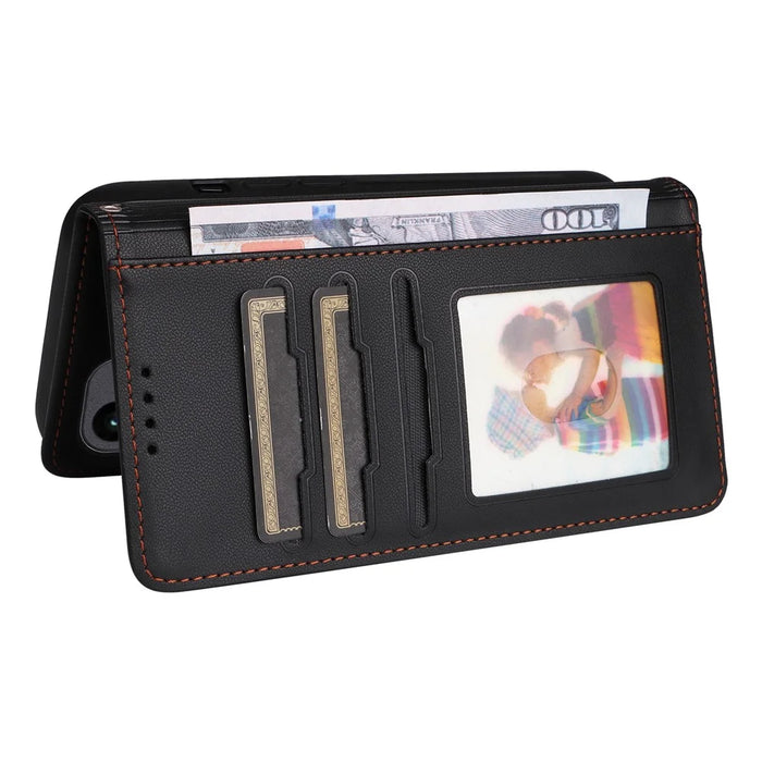 For Samsung Galaxy A35 5G Magnetic Case BETOPNICE Detachable PU Leather Phone Cover with Strap - Black - 5