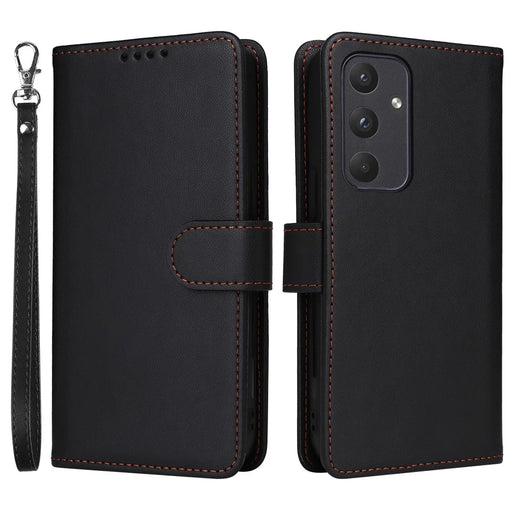 For Samsung Galaxy A55 5G Magnetic Case BETOPNICE Detachable PU Leather Phone Cover with Strap - Black - 1