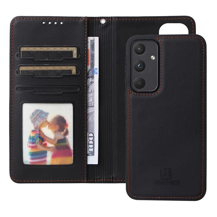 For Samsung Galaxy A55 5G Magnetic Case BETOPNICE Detachable PU Leather Phone Cover with Strap - Black - 2