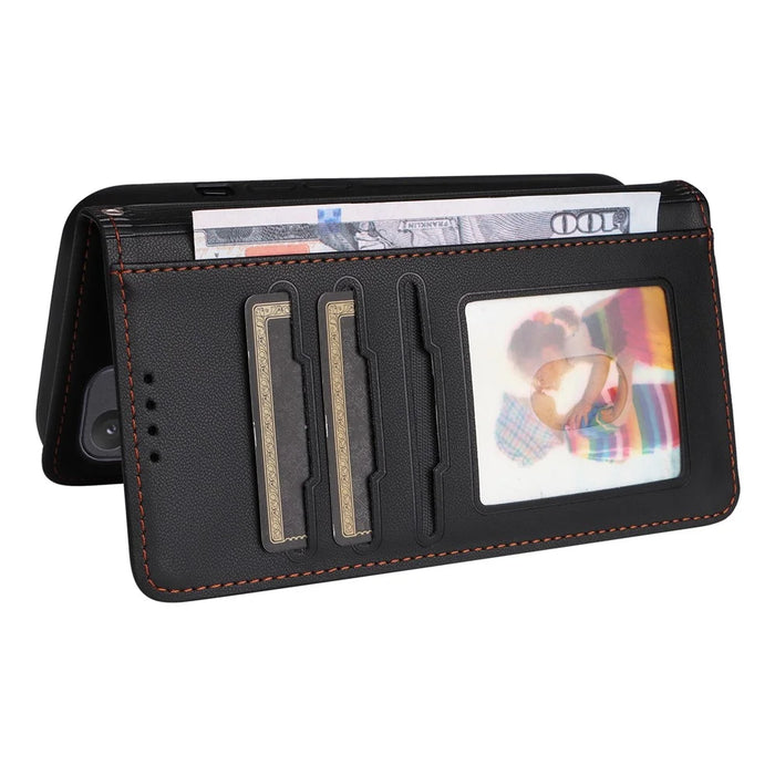 For Samsung Galaxy A55 5G Magnetic Case BETOPNICE Detachable PU Leather Phone Cover with Strap - Black - 5