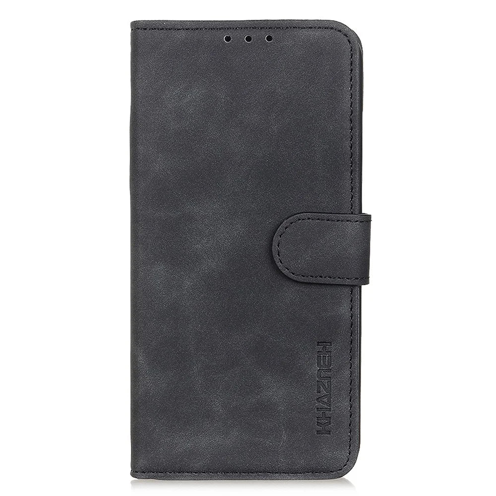 KHAZNEH For Samsung Galaxy Xcover7 Retro Style Case Leather Drop-proof Wallet Phone Cover - Black - 7