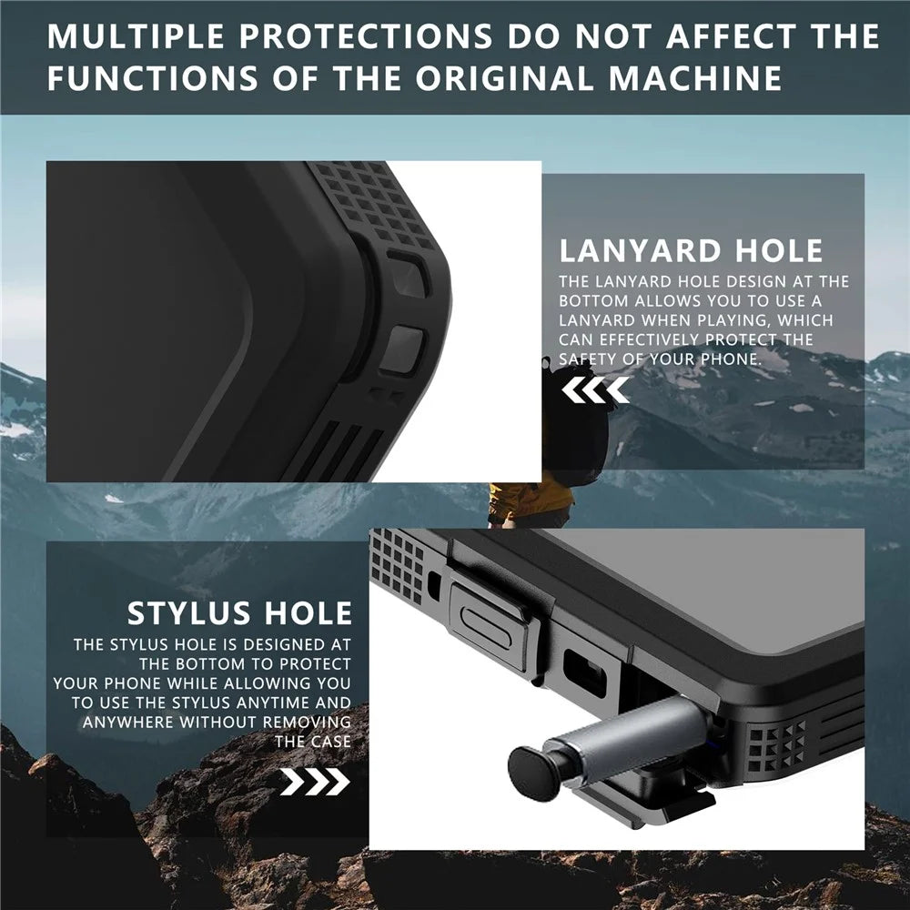 REDPEPPER IP68 Waterproof Case for Samsung Galaxy S24 Ultra Magnetic Clear Phone Cover - Black - 6