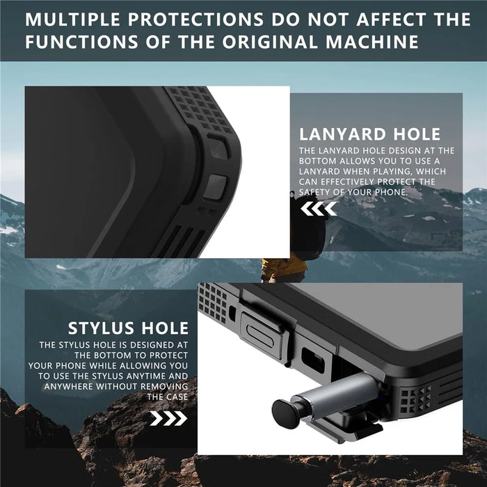 REDPEPPER IP68 Waterproof Case for Samsung Galaxy S24 Ultra Magnetic Clear Phone Cover - Black - 6
