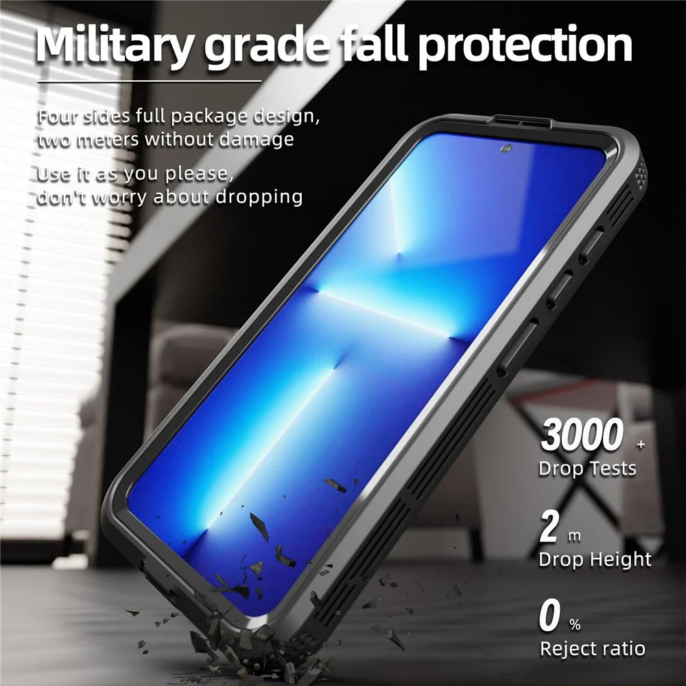 REDPEPPER For Samsung Galaxy S24 IP68 Waterproof Magnetic Case Clear Phone Cover - Black - 3