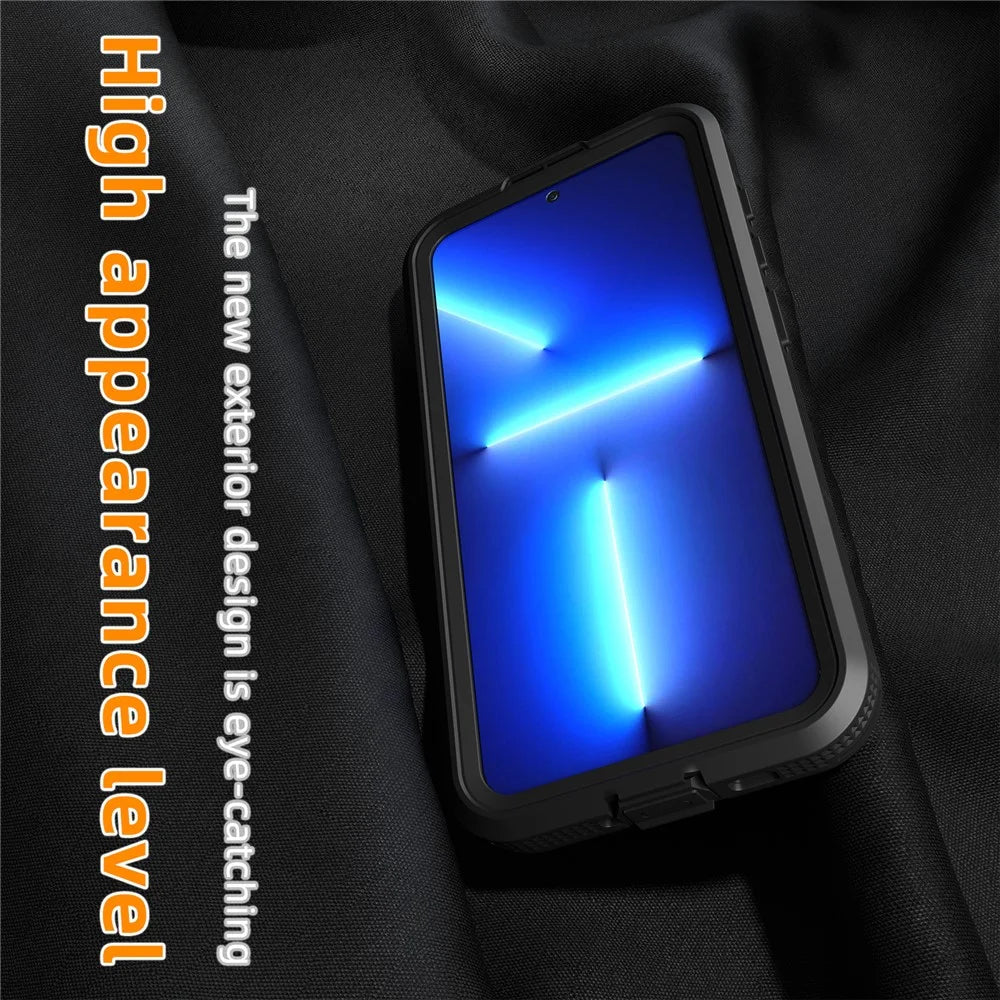 REDPEPPER For Samsung Galaxy S24 IP68 Waterproof Magnetic Case Clear Phone Cover - Black - 7