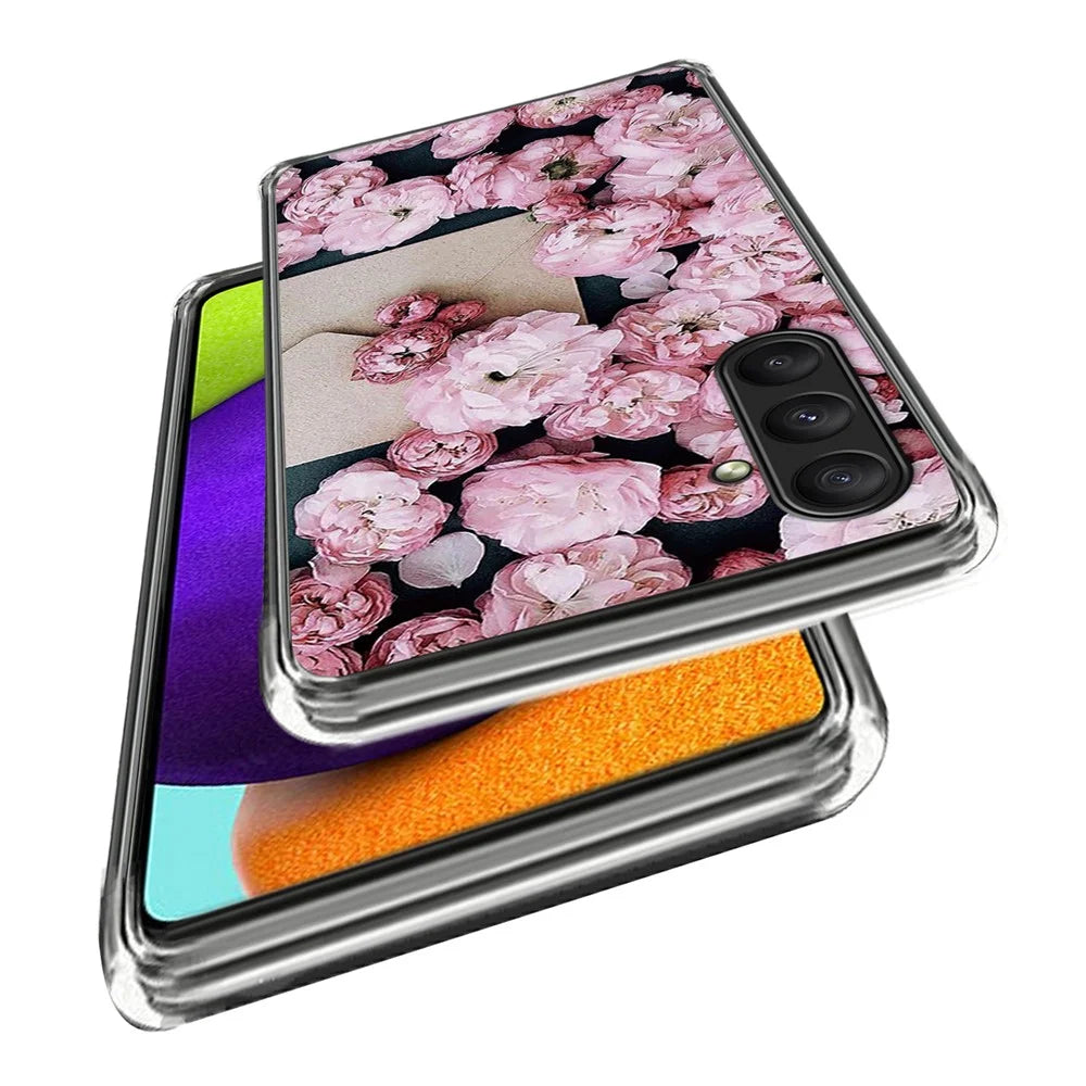 For Samsung Galaxy A25 5G (Global) (161.0 x 76.5 x 8.3mm) Cover Slim-Fit TPU Printing Phone Case - Pink Flowers - 2