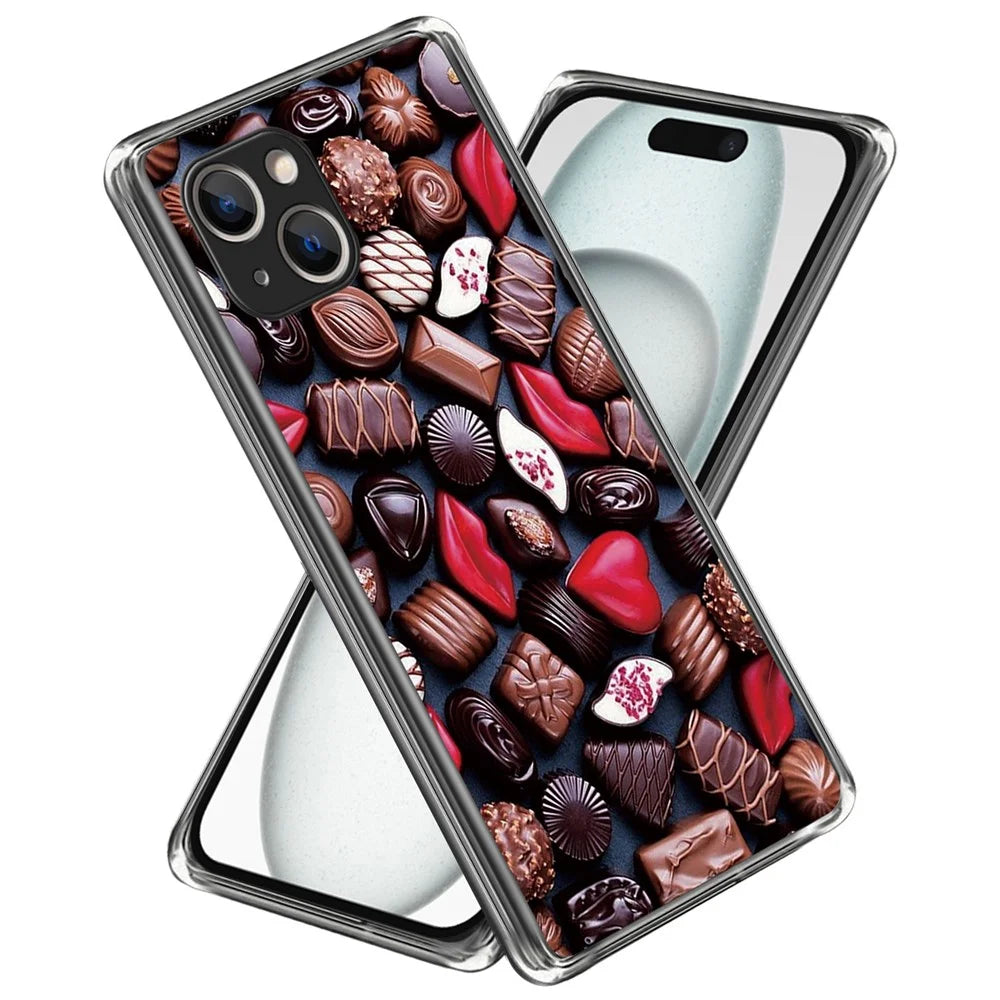 For iPhone 15 Plus Case Anti-drop Pattern Printing TPU Mobile Phone Cover - Creative Chocolates - 1