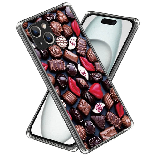 For iPhone 15 Plus Case Anti-drop Pattern Printing TPU Mobile Phone Cover - Creative Chocolates - 1