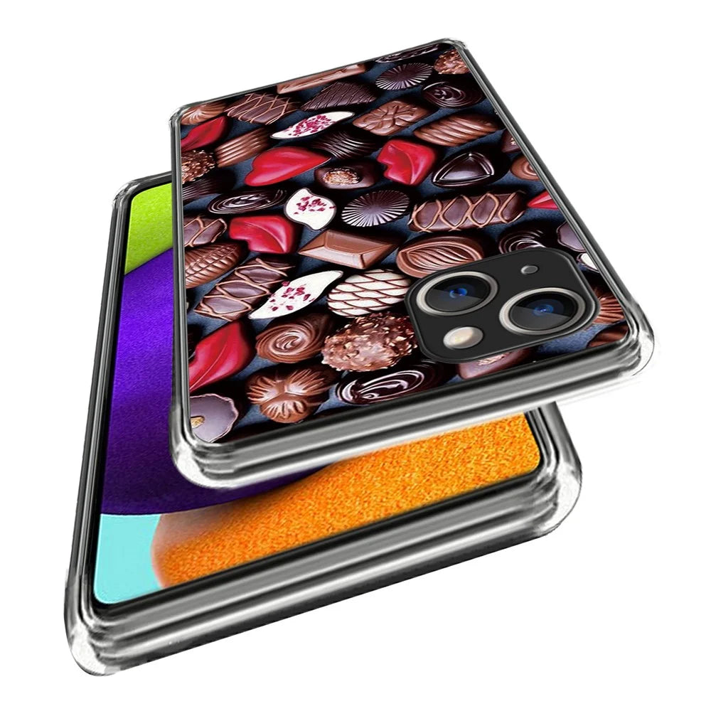 For iPhone 15 Plus Case Anti-drop Pattern Printing TPU Mobile Phone Cover - Creative Chocolates - 2