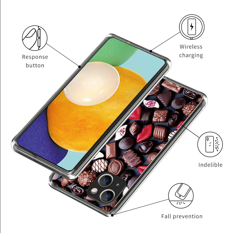 For iPhone 15 Plus Case Anti-drop Pattern Printing TPU Mobile Phone Cover - Creative Chocolates - 3