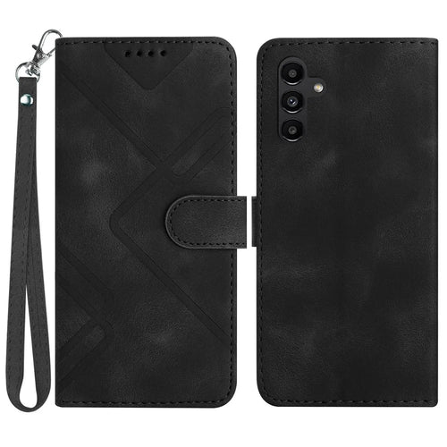 YX0040 For Samsung Galaxy A15 5G Leather Case Imprinted Phone Cover Wallet - Black - 1