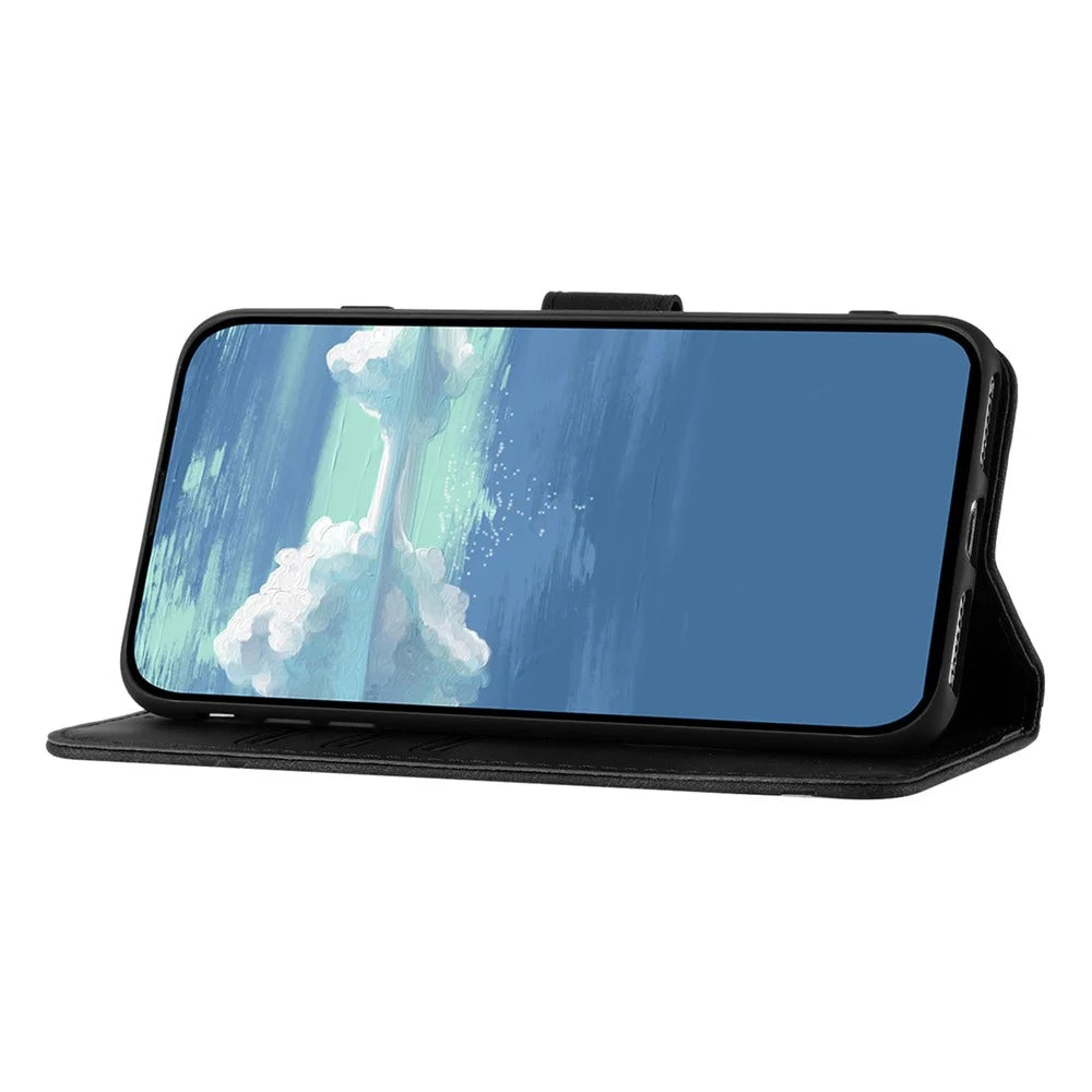 YX0040 For Samsung Galaxy A15 5G Leather Case Imprinted Phone Cover Wallet - Black - 2