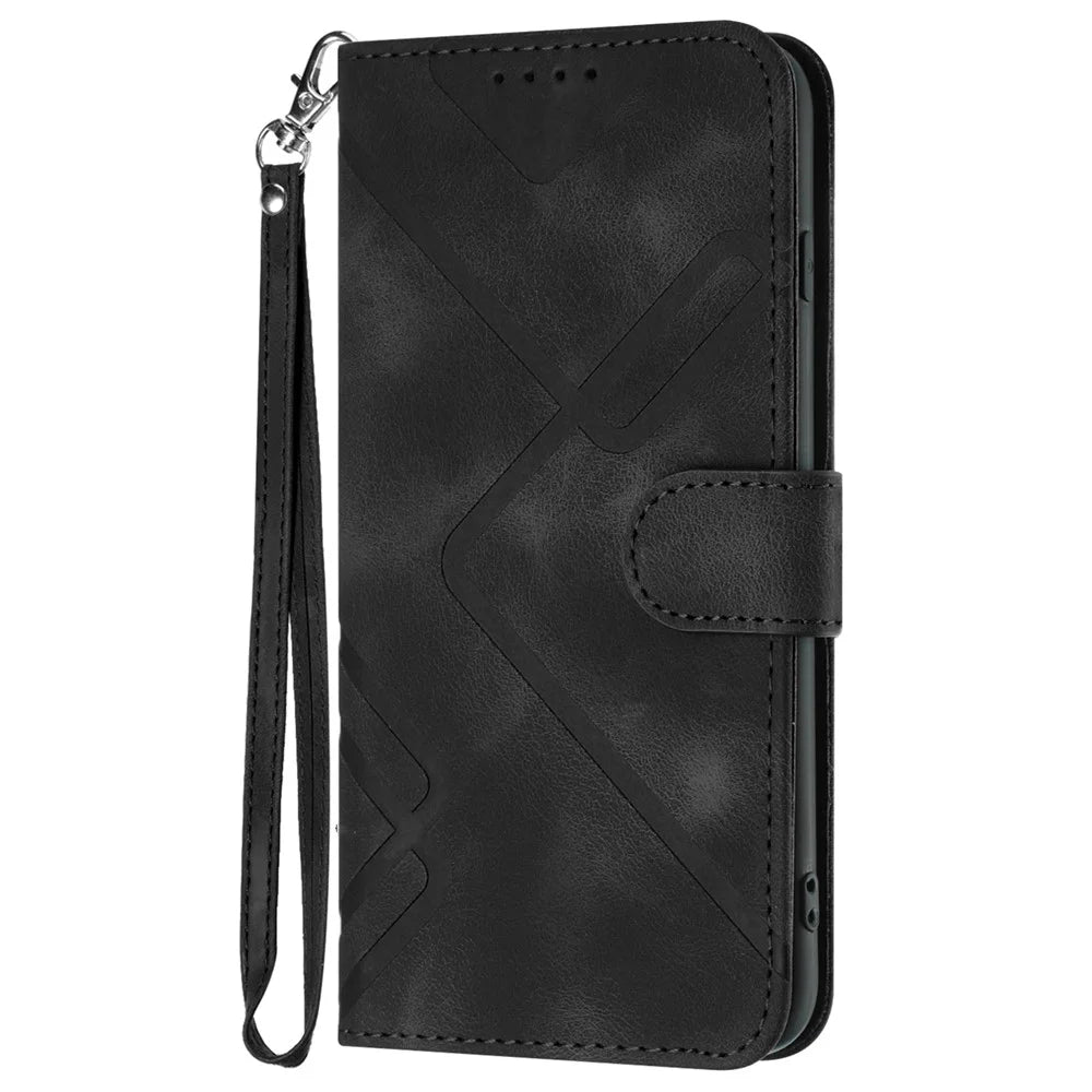 YX0040 For Samsung Galaxy A15 5G Leather Case Imprinted Phone Cover Wallet - Black - 7