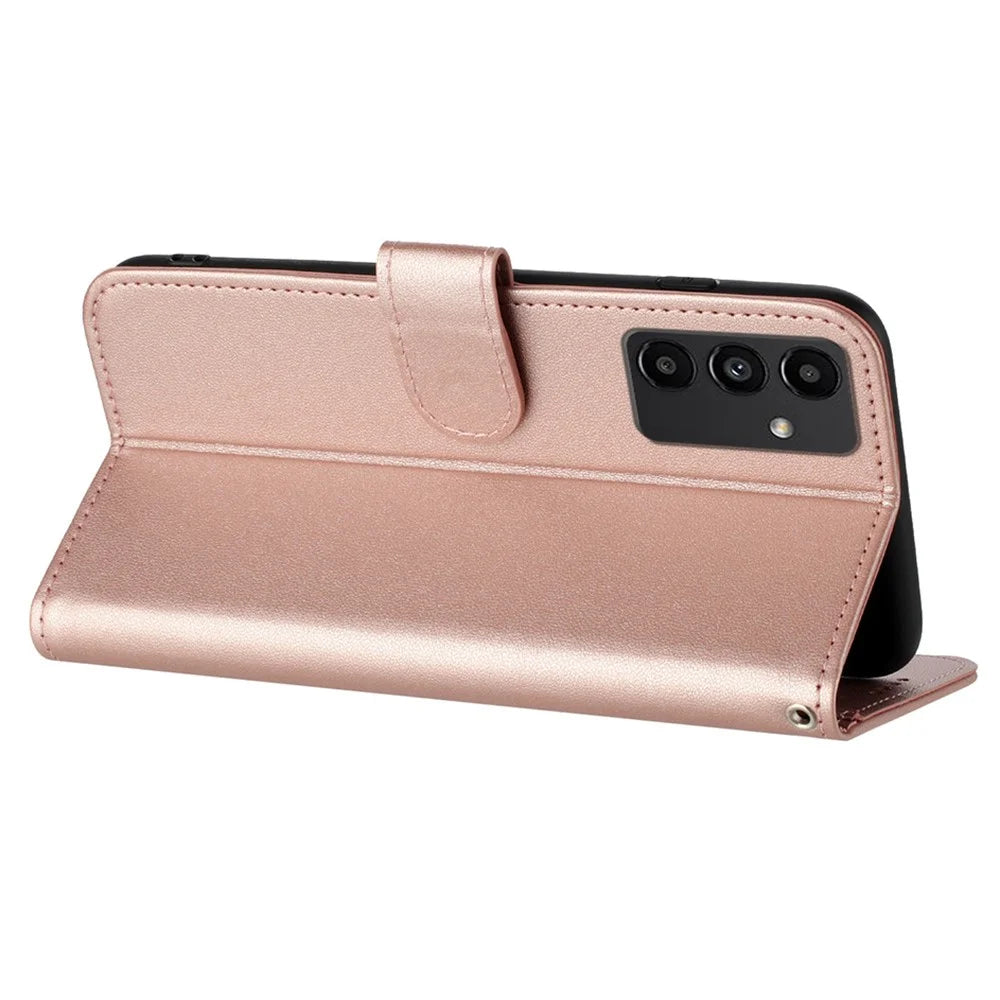 For Samsung Galaxy A15 5G Phone Cases Mandala Flower Leather Wallet Mobile Cover with Strap - Rose Gold - 4