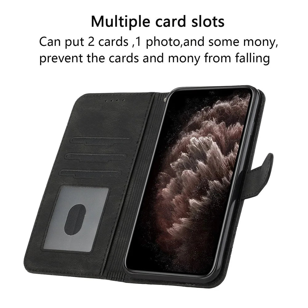 For Samsung Galaxy A15 5G Phone Case with Strap Imprint PU Leather Wallet Stand Cover - Black - 3