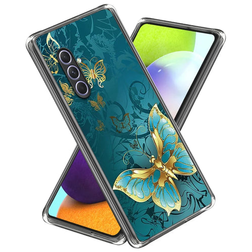 For Samsung Galaxy A54 5G Case TPU Pattern Printing Protective Cover - Golden Butterfly - 1