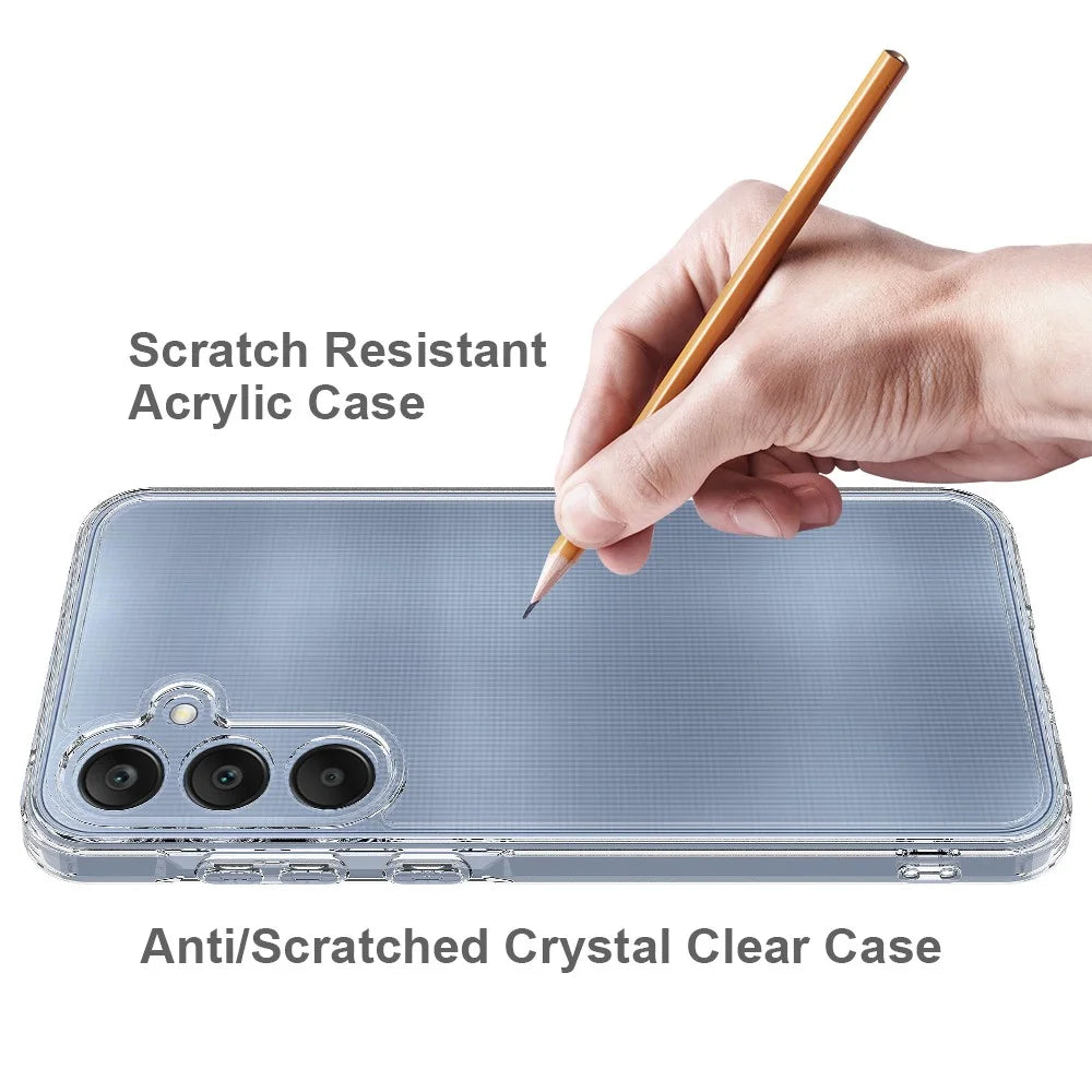 For Samsung Galaxy A35 5G Clear Phone Cover Acrylic+TPU Case Anti-scratch - 3