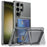 For Samsung Galaxy S24 Ultra Phone Case with Card Holder Kickstand - Transparent Black - 1