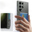 For Samsung Galaxy S24 Ultra Phone Case with Card Holder Kickstand - Transparent Black - 3