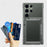 For Samsung Galaxy S24 Ultra Phone Case with Card Holder Kickstand - Transparent Black - 4