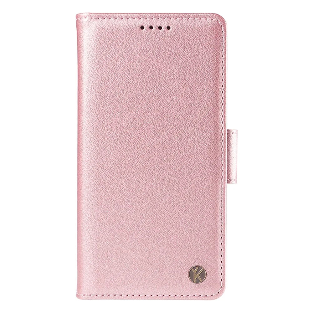 YIKATU YK-003 For Samsung Galaxy A55 5G Wallet Leather Case Side Magnetic Clasp - Rose Gold - 7