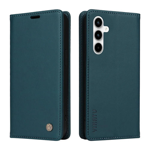 YIKATU YK-001 For Samsung Galaxy A35 5G Case Magnetic Auto Closing Leather Phone Guard Cover - Green - 1