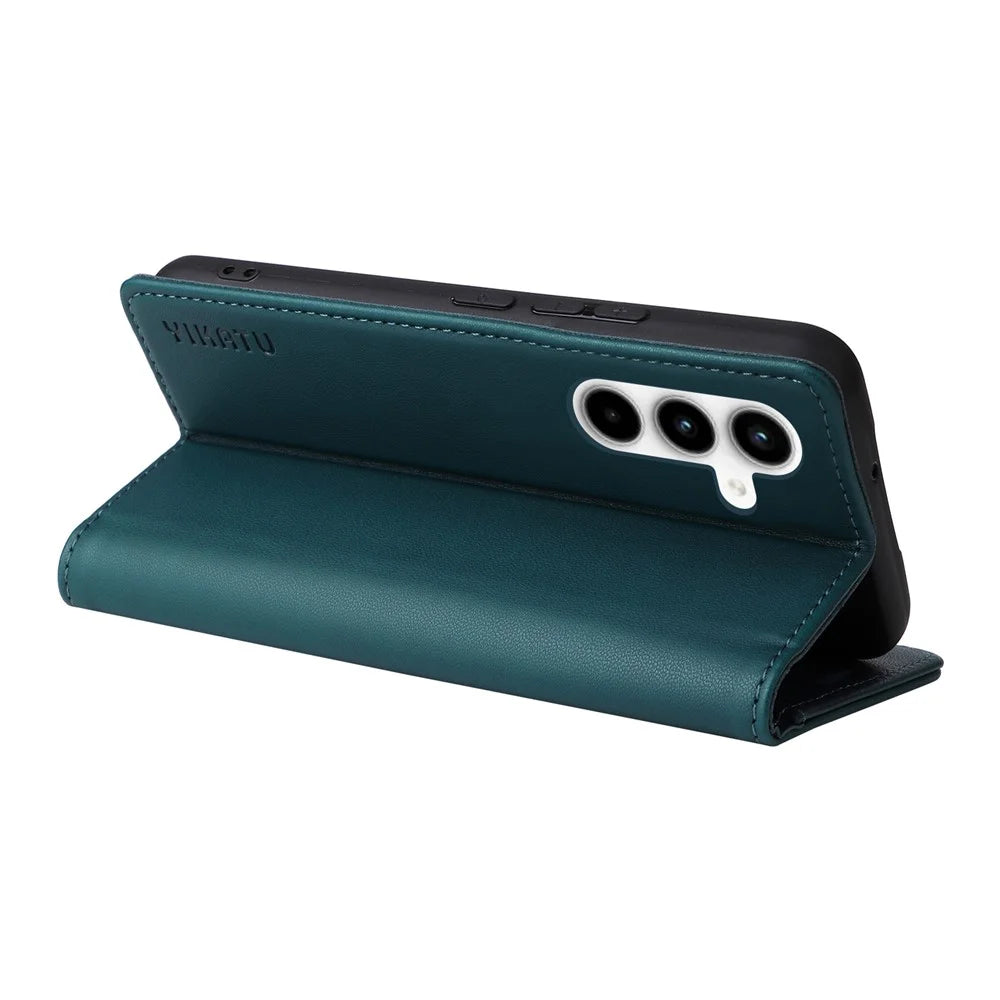 YIKATU YK-001 For Samsung Galaxy A35 5G Case Magnetic Auto Closing Leather Phone Guard Cover - Green - 3