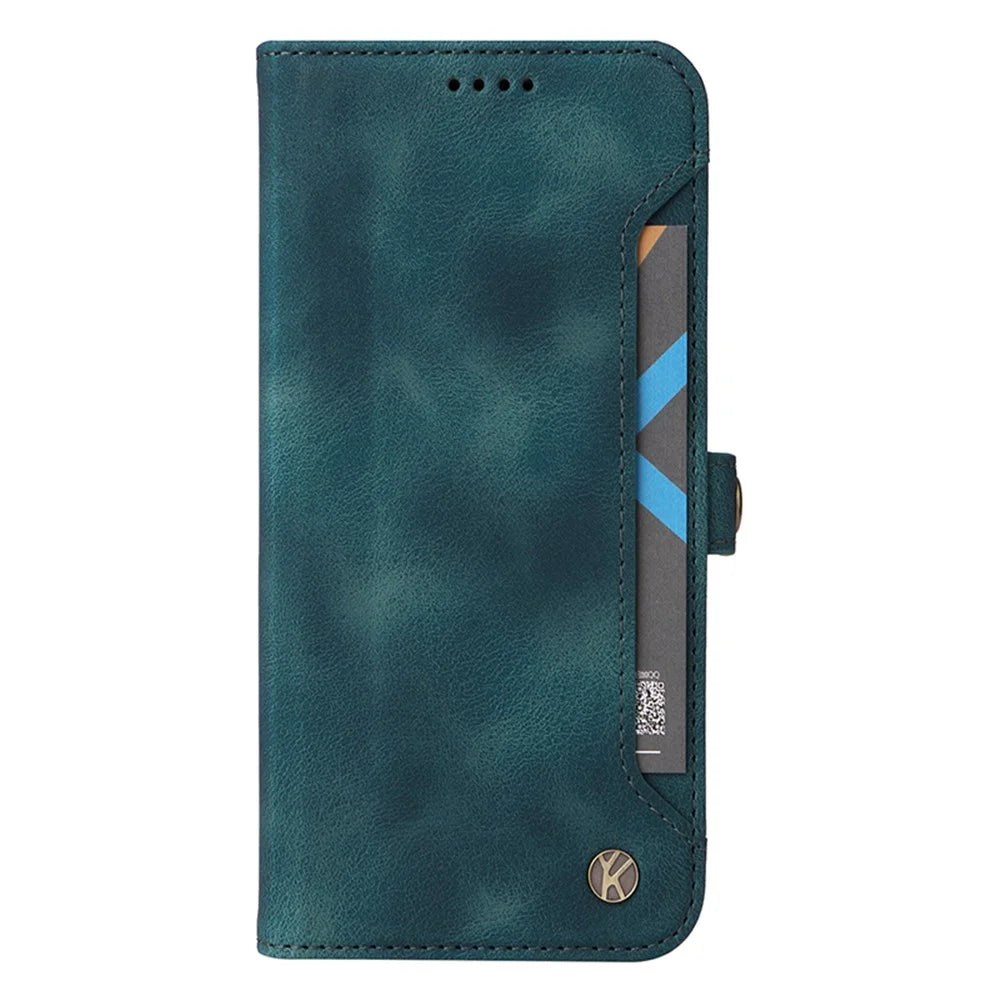 YIKATU YK-002 For Samsung Galaxy A35 5G Wallet Case PU Leather Flip Stand Phone Cover with Outer Card Slot - Green - 7