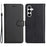 For Samsung Galaxy A35 5G Case Solid Color Leather Mobile Cover Wallet Stand with Strap - Black - 1