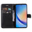 For Samsung Galaxy A35 5G Case Solid Color Leather Mobile Cover Wallet Stand with Strap - Black - 2