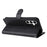 For Samsung Galaxy A35 5G Case Solid Color Leather Mobile Cover Wallet Stand with Strap - Black - 3