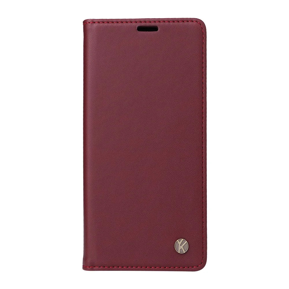 YIKATU YK-001 For Samsung Galaxy A55 5G Magnetic Case Book Style Leather Stand Phone Cover - Wine Red - 7