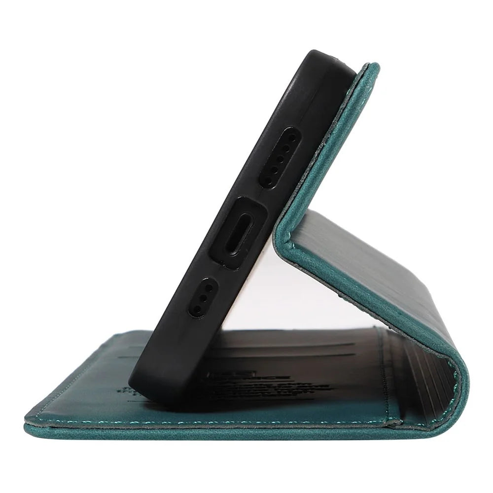 BETOPNICE 003 for Samsung Galaxy A55 5G Leather Case Magnetic Closing RFID Blocking Phone Cover - Green - 5